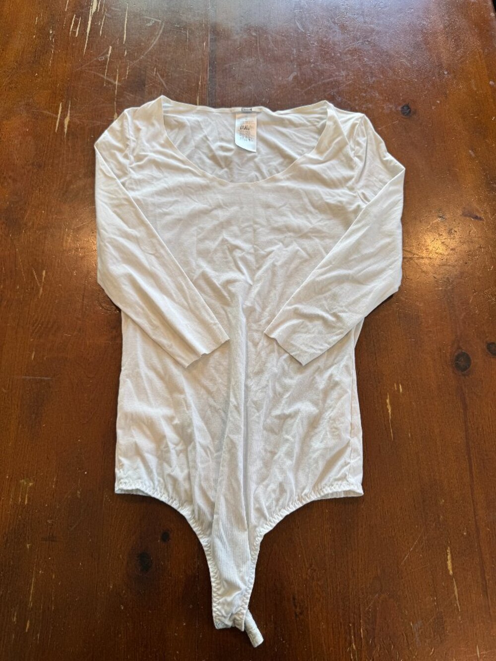 Wolford White Long Sleeve Scoop Neck Bodysuit Size XS